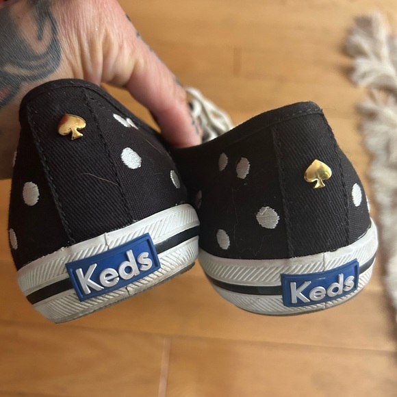 Kate Spade Keds Black and White Polka Dot Shoes 9 - Picture 1 of 16